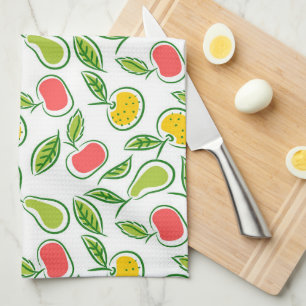 Linge De Cuisine Pommes Oranges et poires Motif de fruits