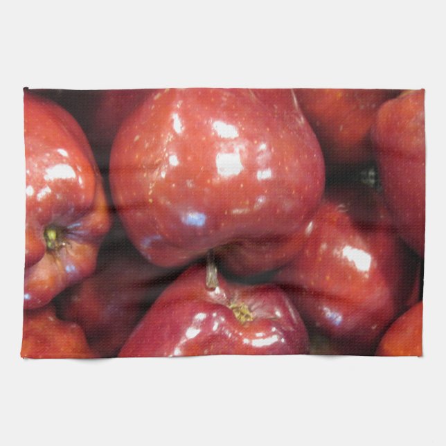 Linge De Cuisine Pommes rouges foncées (Horizontal)
