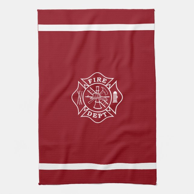 Linge De Cuisine Pompier Maltese Cross Kitchen Towel 16" x 24" (Vertical)
