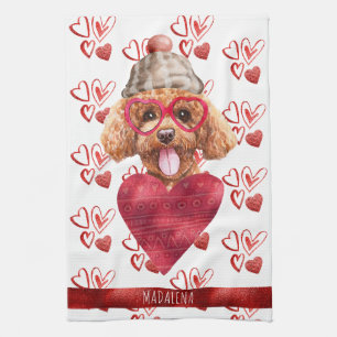 Linge De Cuisine Poodle cadeau Amoureux des chiens Valentine