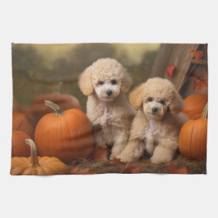 Linge De Cuisine Poodle Chiot Automne Citrouille délice