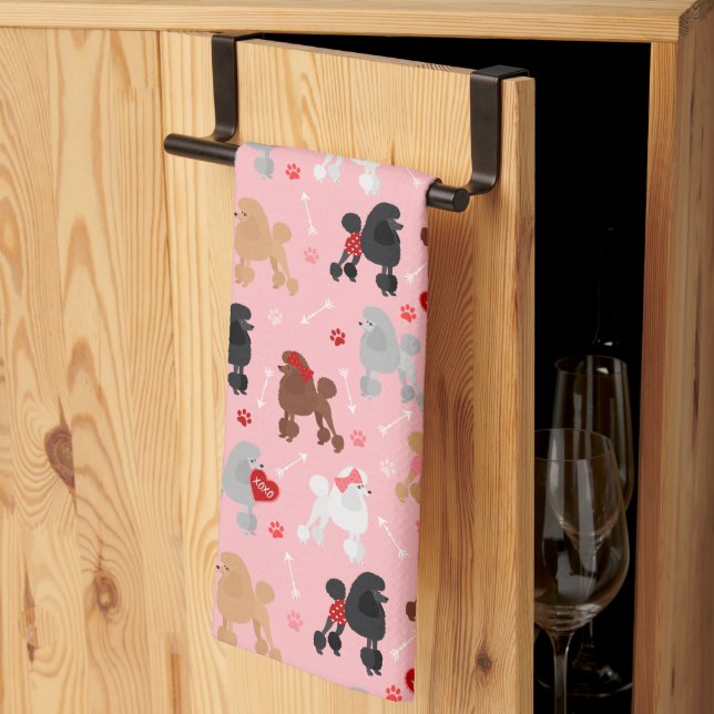 Linge De Cuisine Poodle Valentine Pattern (Pliage en tiers)