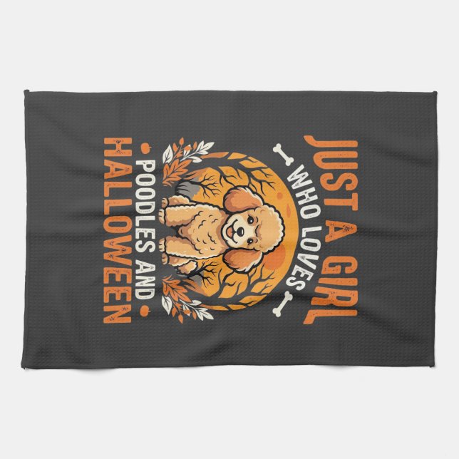 Linge De Cuisine Poodles Halloween Fille Conception Amoureux de Chi (Horizontal)