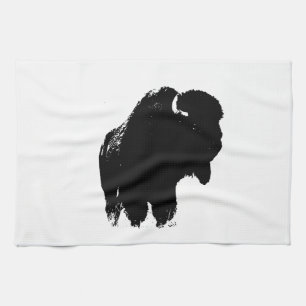 Linge De Cuisine Pop Art Buffalo Bison Silhouette