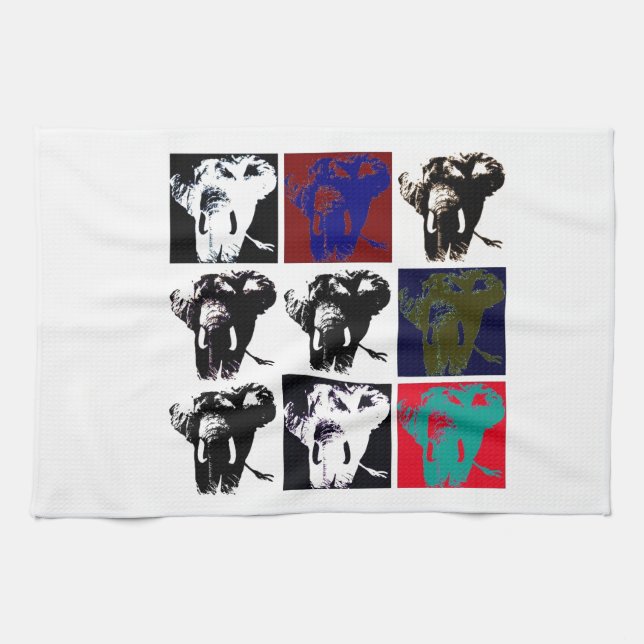 Linge De Cuisine Pop Art Elephants (Horizontal)