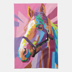 Linge De Cuisine Pop Art Horse Portrait