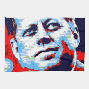 Linge De Cuisine Pop Art JFK John F. Kennedy Red Blue