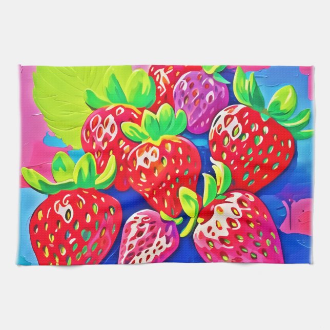 Linge De Cuisine Pop Art Strawberry (Horizontal)