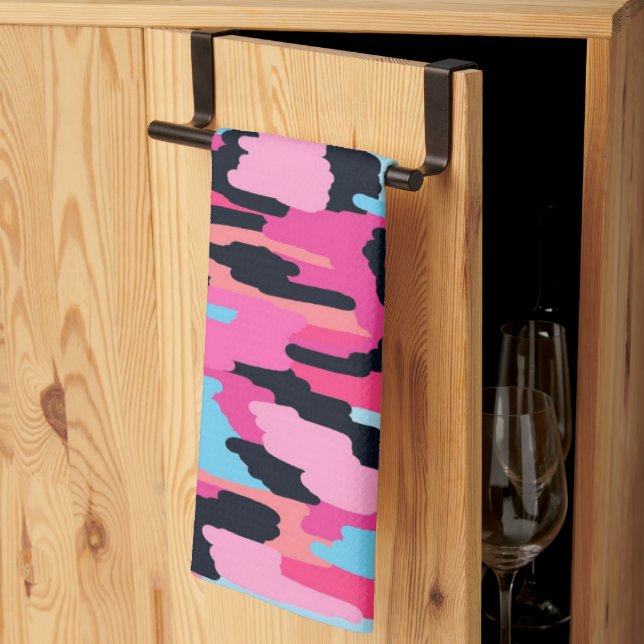 Linge De Cuisine Pop rose Abstrait (Pliage en tiers)