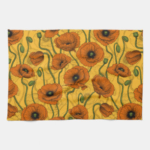 Linge De Cuisine Poppies orange