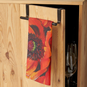 Linge De Cuisine Poppies orientales oranges colorées