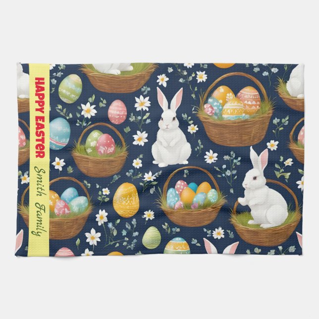 Linge De Cuisine Populaire Bunny Happy Easter Collection (Horizontal)