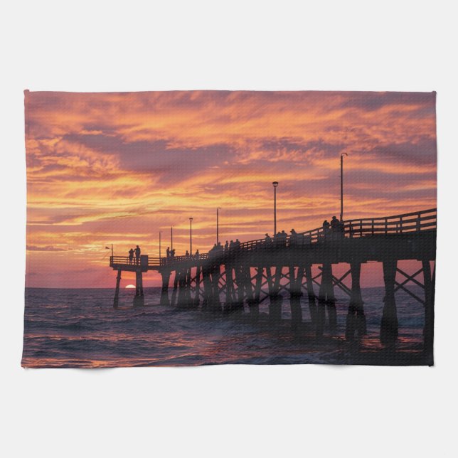 Linge De Cuisine Port Aransas Beach Towel - Gulf Coast Sunset  (Horizontal)