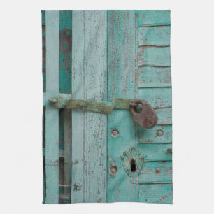 Linge De Cuisine Porte de Turqouise Patinée