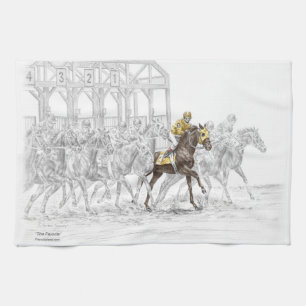Linge De Cuisine Porte démarrante de course de cheval