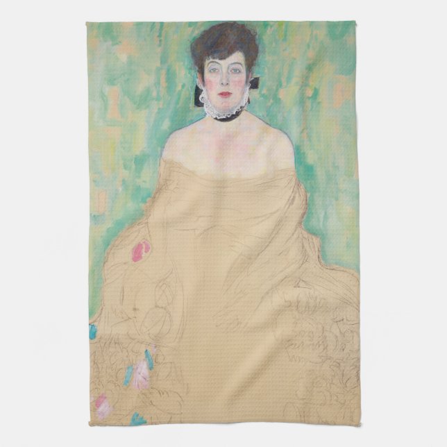 Linge De Cuisine Portrait d'Amalie Zuckerkandl par Gustav Klimt (Vertical)