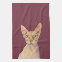 Portrait d'aquarelle de chat de Sphynx
