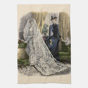 Linge De Cuisine Portrait de mariage de mariée vintage, mariée vict