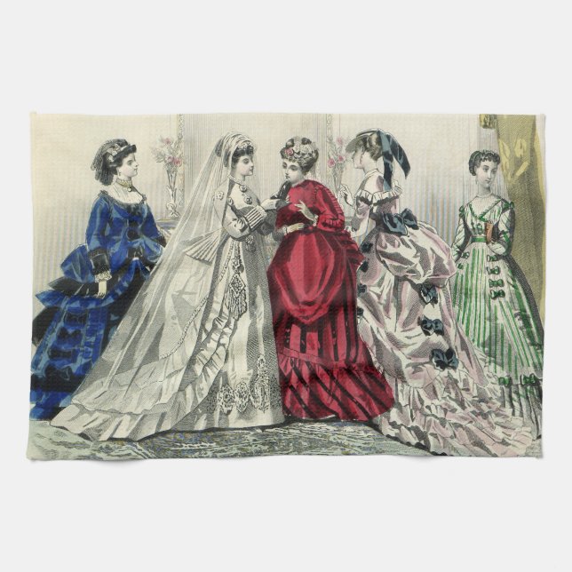 Linge De Cuisine Portrait de mariée de la fête de mariage victorien (Horizontal)