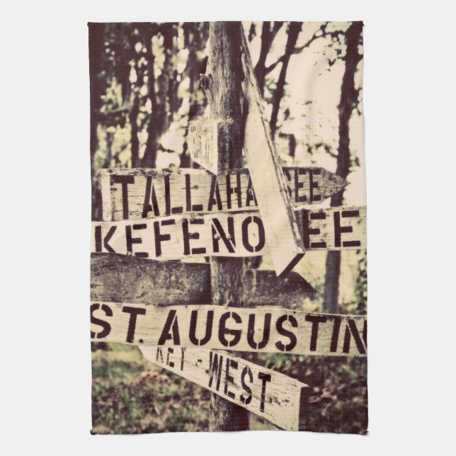 Linge De Cuisine Poste directionnel des villes de Floride (Vertical)