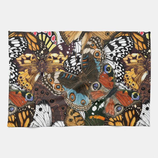 Linge De Cuisine Poster de animal. Ailes papillons. (Horizontal)