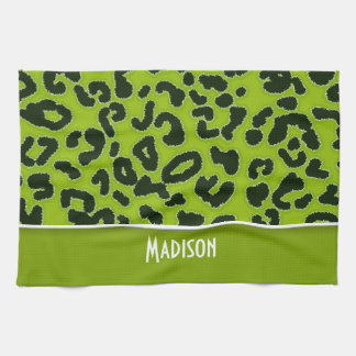 Linge De Cuisine Poster de animal Apple Green Leopard ; Personnalis