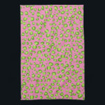 Linge De Cuisine Poster de animal de Motif moderne vert rose léopar<br><div class="desc">Décorez votre cuisine avec cette serviette cool. Faites un grand cadeau de ménage,  d'anniversaire ou de mariage! Vous pouvez le customiser et ajouter du texte. Consultez ma boutique pour plus de couleurs et de motifs !</div>