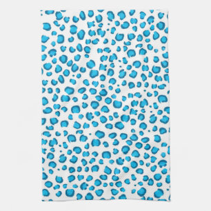 Linge De Cuisine Poster de animal Motif moderne Blue Leopard