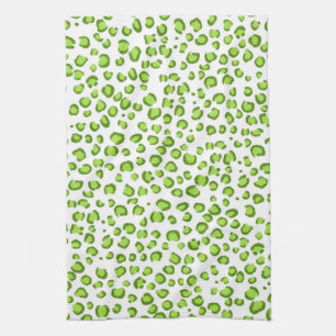 Linge De Cuisine Poster de animal Motif moderne Green Leopard