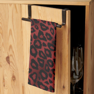 Linge De Cuisine Poster de animal Safari Dark Red Leopard