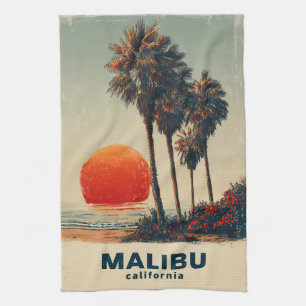 Linge De Cuisine Poster du Vintage voyage Malibu California