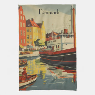 Linge De Cuisine Poster Vintage voyage Danemark personnalisable