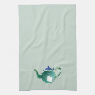 Linge De Cuisine Pot brillant de thé bleu et vert TOUT ARRIÈRE -