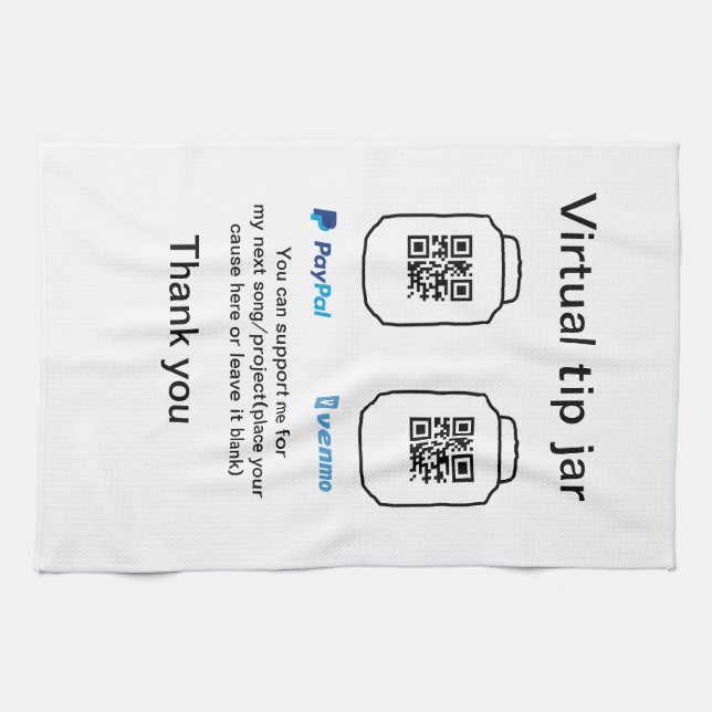 Linge De Cuisine Pot virtuel de pourboires code q r donation d'arge (Horizontal)