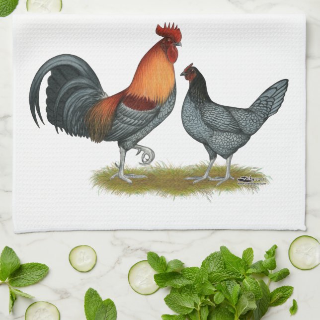 Linge De Cuisine Poule bleue du Delaware (Plié)