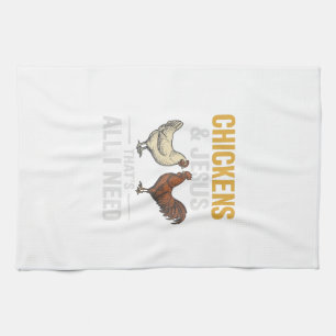 Linge De Cuisine Poules Et Jésus Chemise De Foi De Ferme Vintage_1