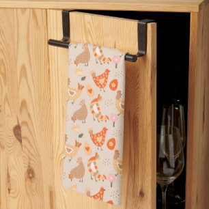 Linge De Cuisine Poules fantaisistes poulets ferme motif oiseau