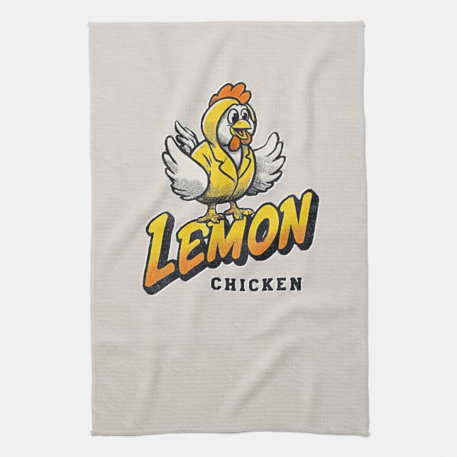 Linge De Cuisine Poulet de citron - Conception de nourriture amusan (Vertical)