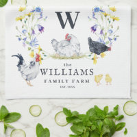 Poulet de Ferme Rustique | Nom de Famille Monogram