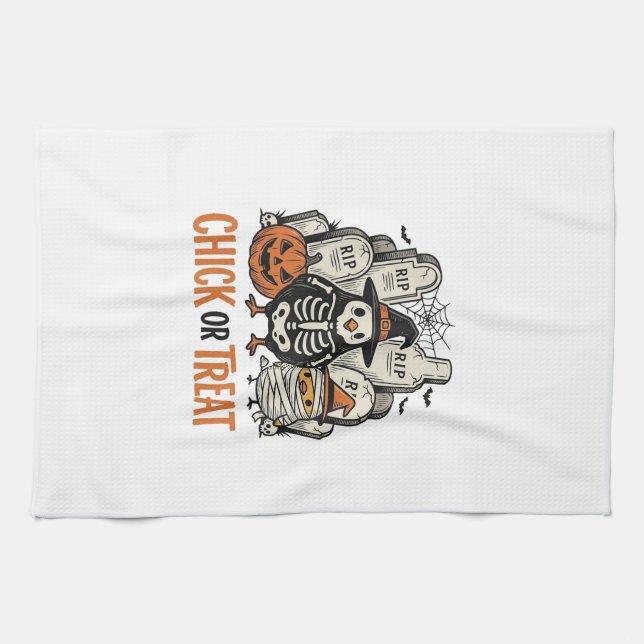 Linge De Cuisine Poulet drôle ou traiter Graphique de poulet Hallow (Horizontal)