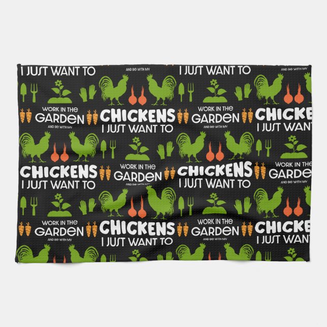 Linge De Cuisine Poulets Et Jardinage (Horizontal)