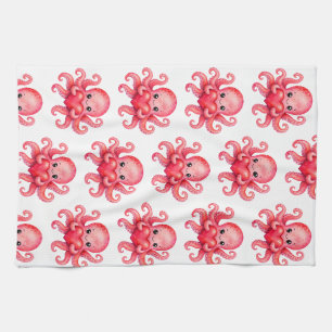 Linge De Cuisine Poulpe mignon Kawaii tenant un cœur