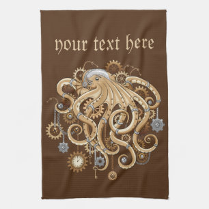 Linge De Cuisine Poulpe Steampunk Rétro Fantastique Mécanique