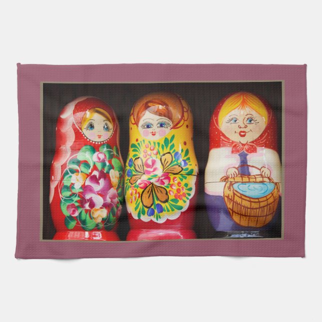 Linge De Cuisine Poupées colorées Matryoshka (Horizontal)