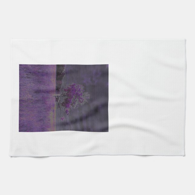 Linge De Cuisine Pourpre abstrait de nature et arbre et fleurs de (Horizontal)