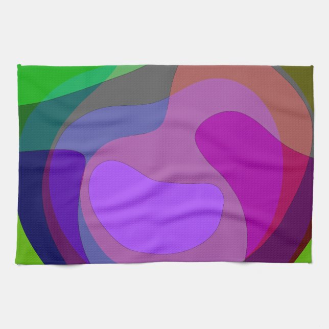 Linge De Cuisine Pourpre Et Vert 403 (Horizontal)