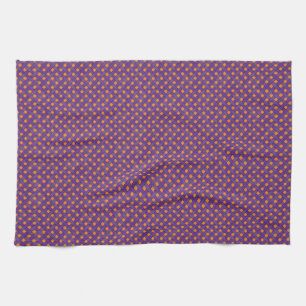 Linge De Cuisine Pourpre tissé graphique de rotin sur l'orange