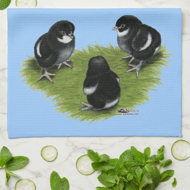 Linge De Cuisine Poussins Marans Noir Cuivré (Plié)