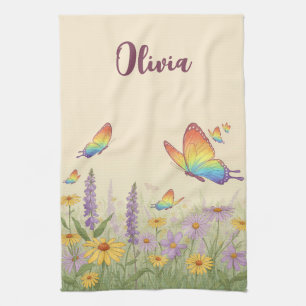 Linge De Cuisine Prairie Papillon Pastel Charmant