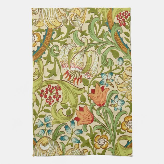 Linge De Cuisine Pre-Raphaelite d'or de cru de lis de William (Vertical)